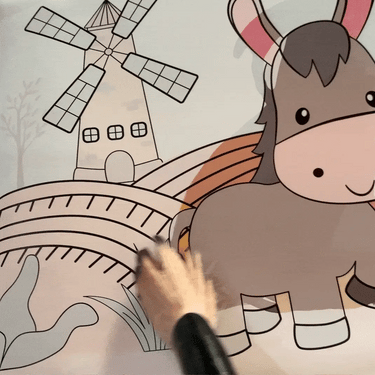 BoerderijKunst | Colorear jugando - Set de libros para colorear con tizas para niños